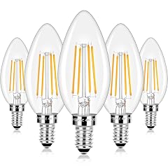 E12 LED Candelabra Bulbs 40 Watt Equivalent 4W Vintage Candle Light Bulbs Dimmable 470Lm Warm White 2700K B11