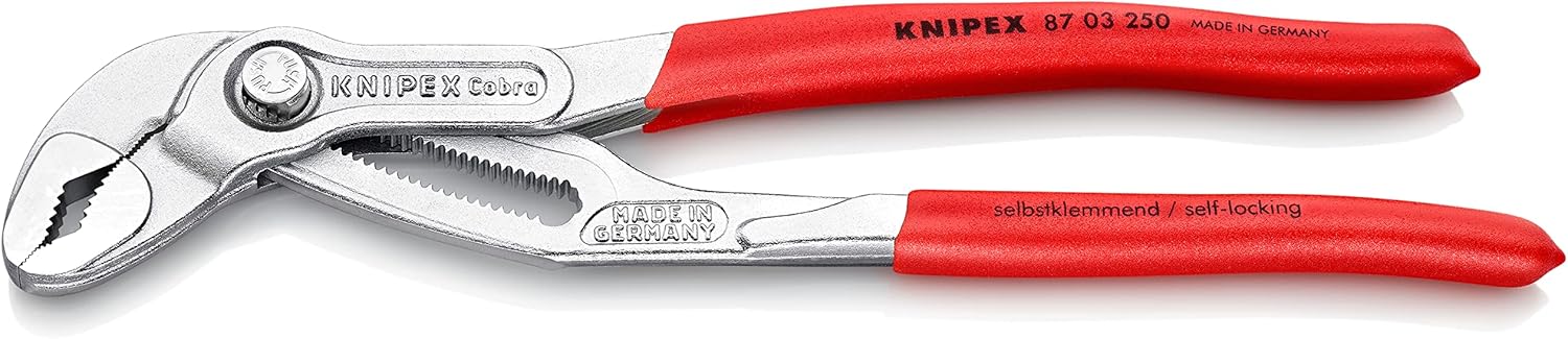 Knipex 87 03 250 SB Water Pump Pliers "Cobra" 9,84" chrome plated in blister packaging
