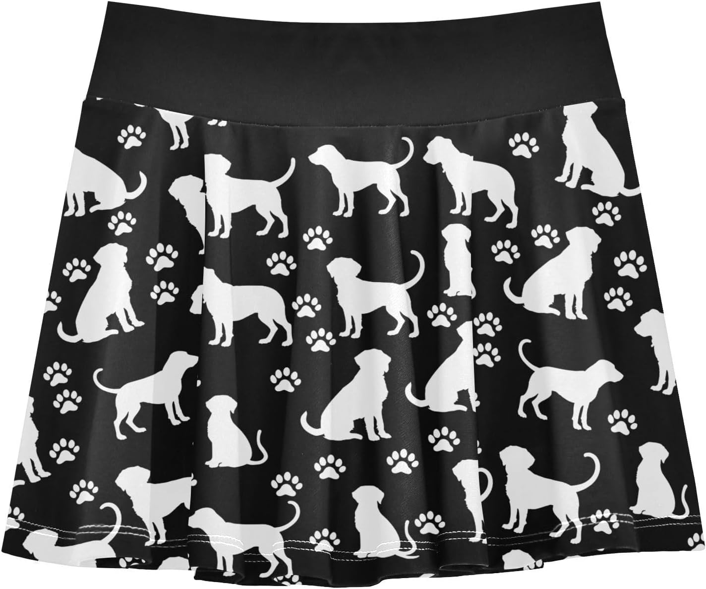 visesunny Puppy White Dog Girl's Golf Skirt Athletic Tennis Skort Sport Activewear with Double Layer Pockets