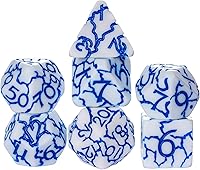 Vista 31 de Juego de dados de resina para DND, juego de 7 dados poliédricos negros D&D rellenos con papel de colores brillantes para juegos de rol