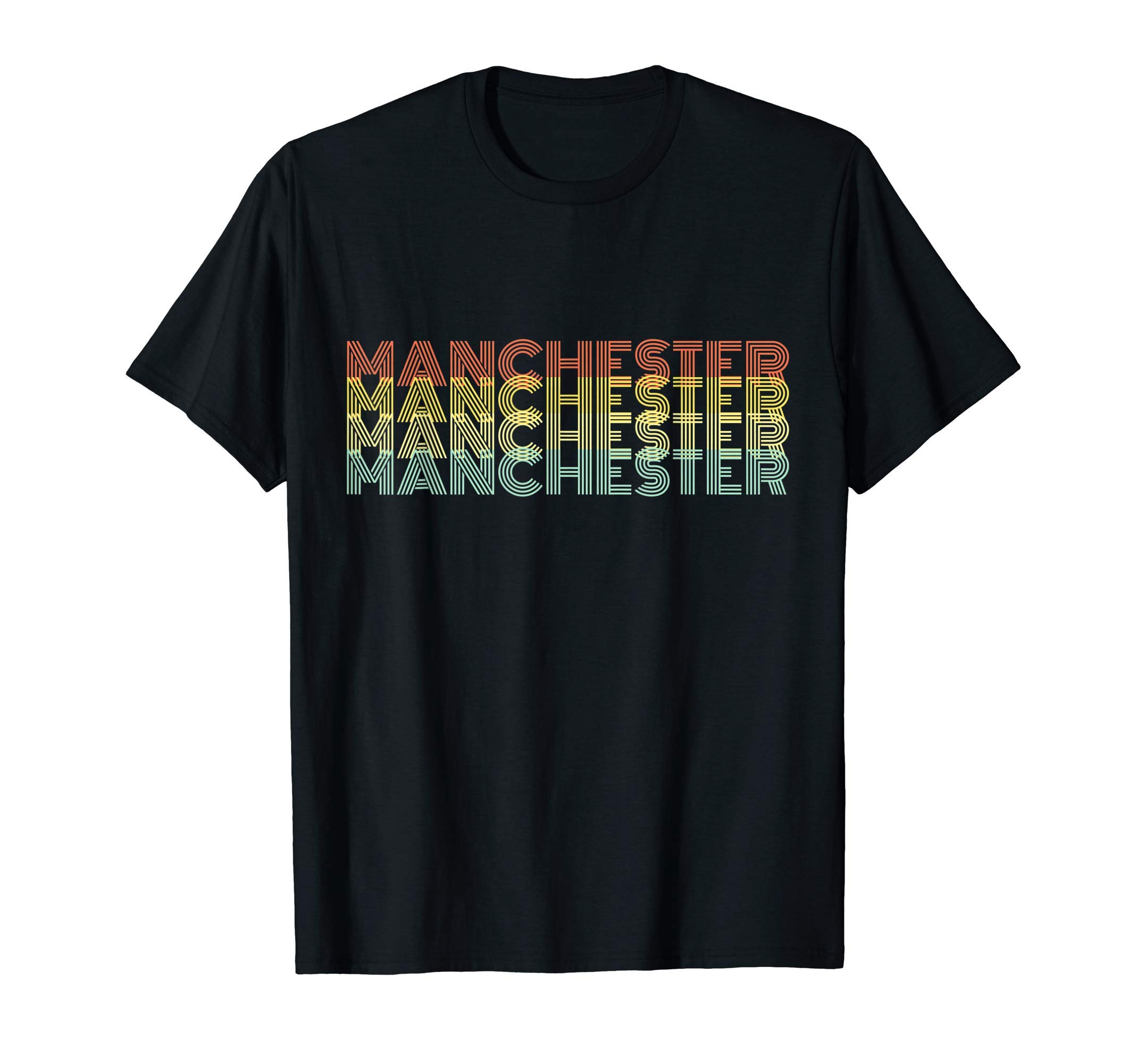 Manchester Souvenirs & SayingsManchester City Retro Vintage Hometown New Hampshire T-ShirtOEKO-TEX STANDARD 100