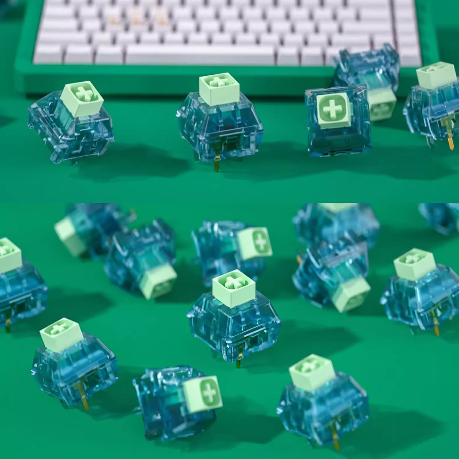 Interruptores de Teclado Mecánico Kailh Box Summer, 5 Pines 50gf Clicky/Escritura Rápida/Gaming/Interruptores Impermeables (Summer, 72 Pzs)