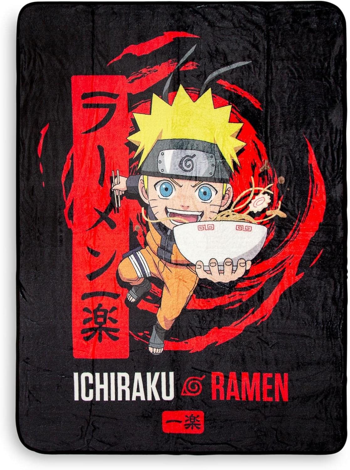 Naruto Shippuden Ichiraku Ramen Fleece Throw Blanket | Plush Soft Polyester Cover for Sofa and Bed, Cozy Home Decor, Luxury Room Essential | Anime Manga Gifts for Adults, Teens | 45 x 60 Inches