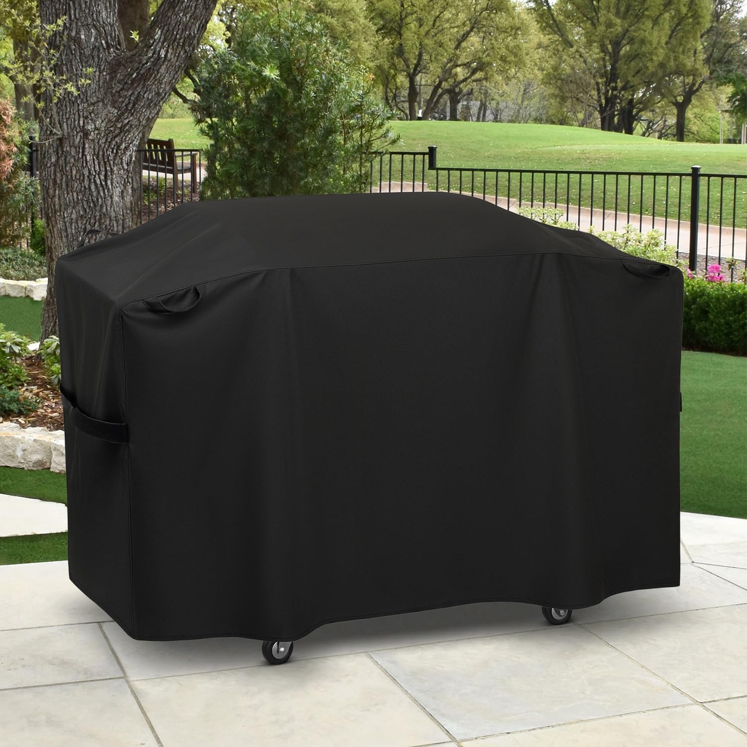 SunPatio Griddle Cover for Blackstone 28" Pro Series, Heavy Duty Waterproof Flat Top Gas Grill Cover 60 Inch, Outdoor All Weather Protection Griddle Cooking Station Grilling Protector, Black