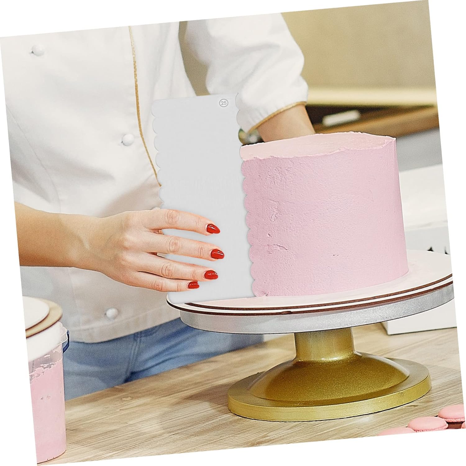 10 raspadores para pasteles, para hornear, peine, glaseado, decoración de pasteles, crema glaseado, decoración de metal, espátula de azúcar, suministros decorativos, acero inoxidable
