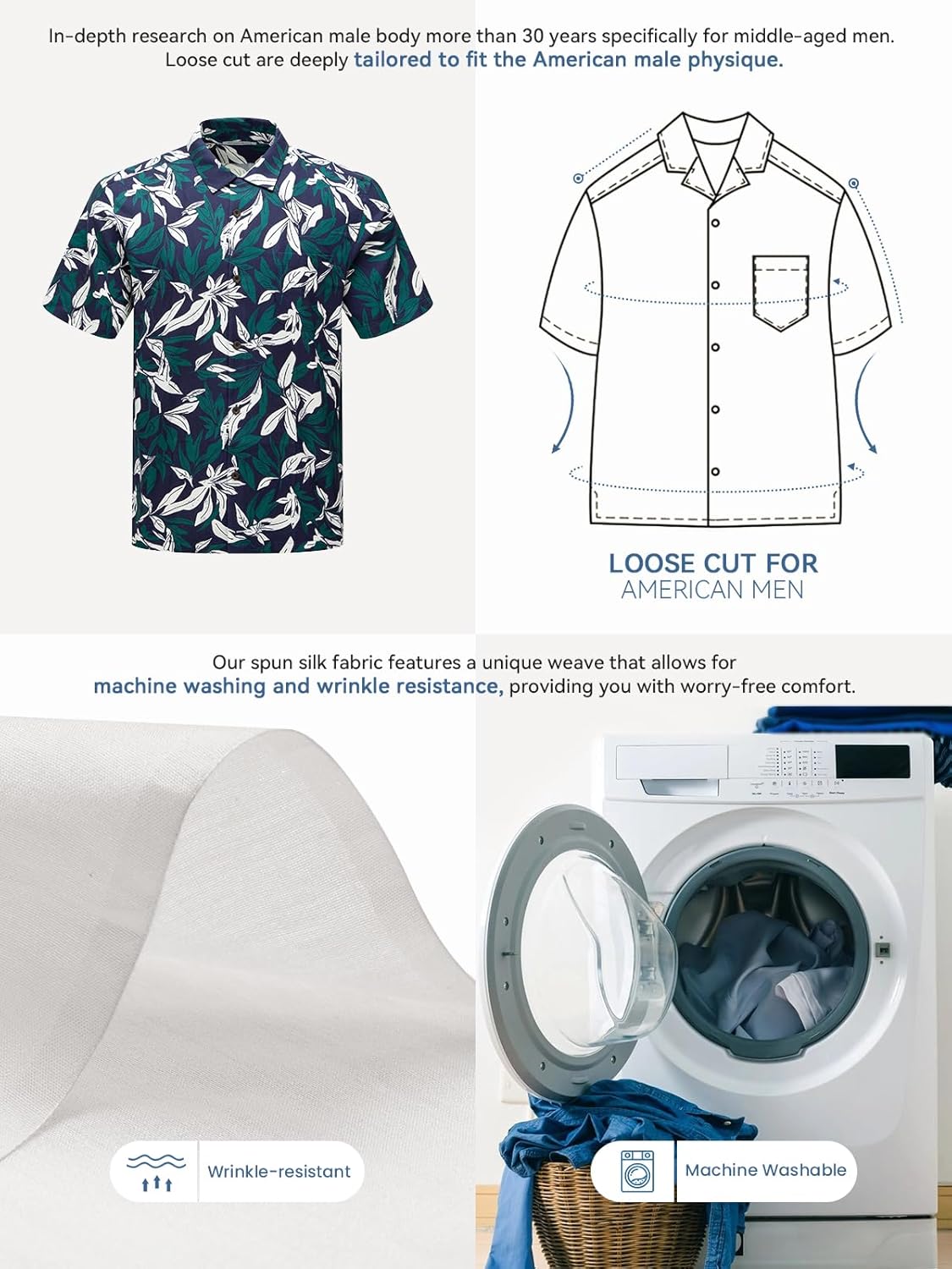 Mens Hawaiian Shirts Silk Short Sleeve Beach Shirt Relaxed Fit Vacation Shirts - Image 7