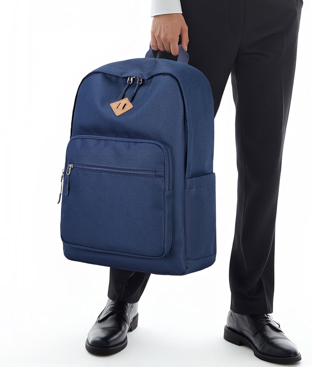 Lohol Classic Backpack for School Travel College, Durable Water Resistant Bookbag (Navy)