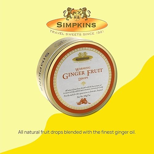 Miniatura 3 de Simpkins Warming Ginger Hard Candy – Caramelo antiguo en latas de viaje británicas – Todos los caramelos de jengibre naturales mezclados con el