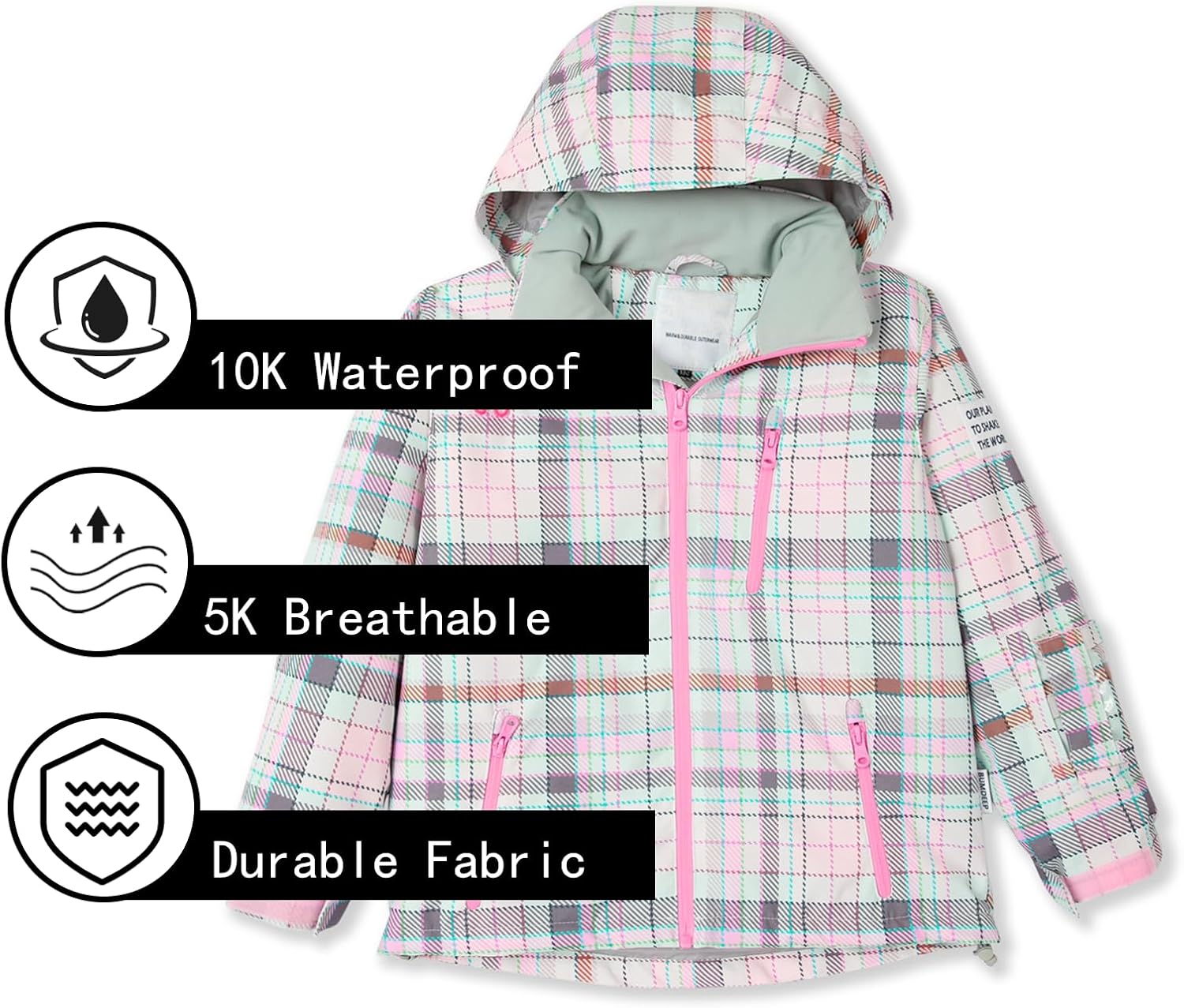 Kids Ski Jacket Waterproof Warm Winter Snow Coat With Hooded Outdoor Snowboarding Skiing Jackets for Girls Boys - Image 5