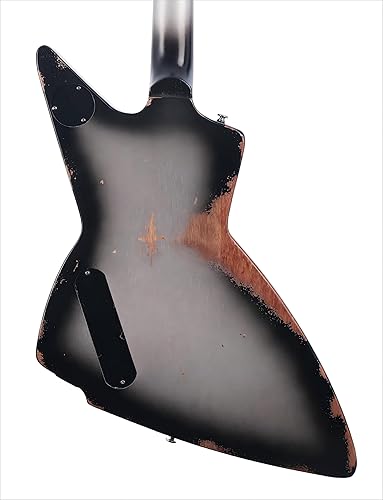 Miniatura 6 de KGD Relic - Guitarra eléctrica, tuerca de hueso, guitarra de metal pesado reliquia de 6 cuerdas, guitarras profesionaleseléctricas para adultos