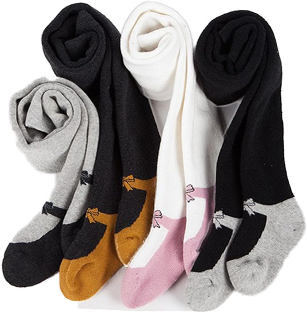 4 Pcs Baby Toddler Girls Cute Shoes Print Soft Tights Leggings Panties