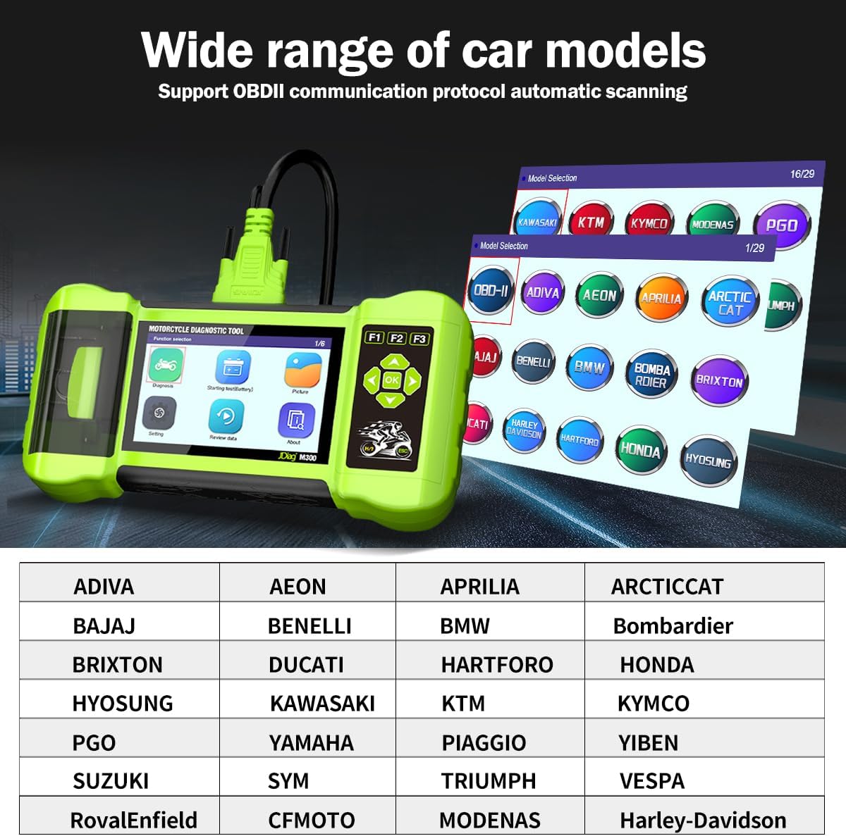 Motorcycle Check Engine Code Reader, M300