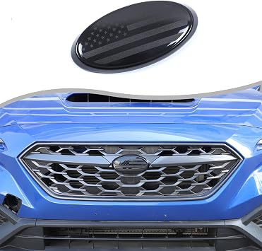 CHEAYAR Front Emblem Trim Cover Compatible with Subaru WRX 2022-2024, ABS Plastic, American Flag Oval, Car Logo Cover Accessory