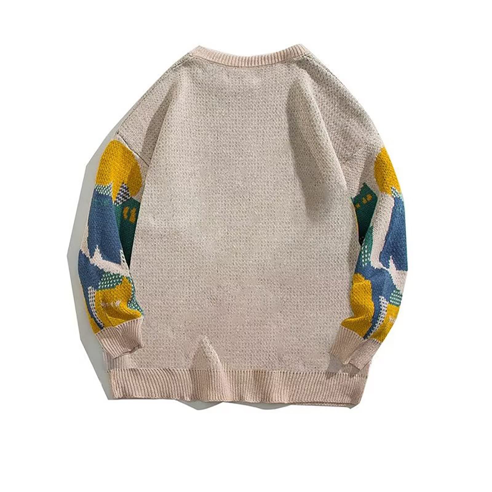 Maglioni Natale, Maglie Natale Uomo Maglioni Brutti di Natale Maglia a Maniche Lunghe con Motivo Renne Divertente Maniche Lunga Xmas Pullover Maglie Natalizie Famiglia Pullover Uomo