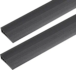 2 Pack 1" Rise Threshold Ramps for Doorways, 40" L Cuttable PVC Wheelchair Ramp, Non-Slip Heavy Duty Door Threshold Reducer for Wheelchairs, Power Scooters, Bathroom & Curb (Black)