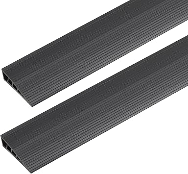2 Pack 1" Rise Threshold Ramps for Doorways, 40" L Cuttable PVC Wheelchair Ramp, Non-Slip Heavy Duty Door Threshold Reducer for Wheelchairs, Power Scooters, Bathroom & CurbBlack