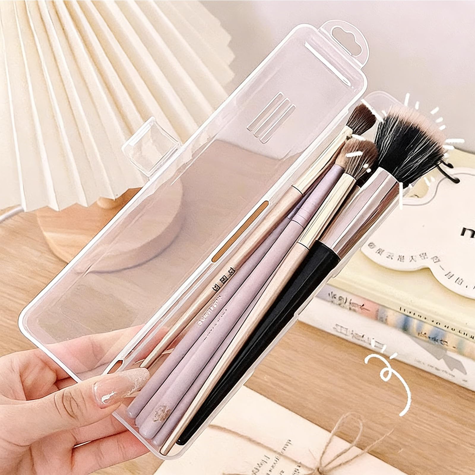 Plastic Pen Holder,Capacity Pencil Boxes Clear Holder for Desk Office Desk Organizer Accessories
