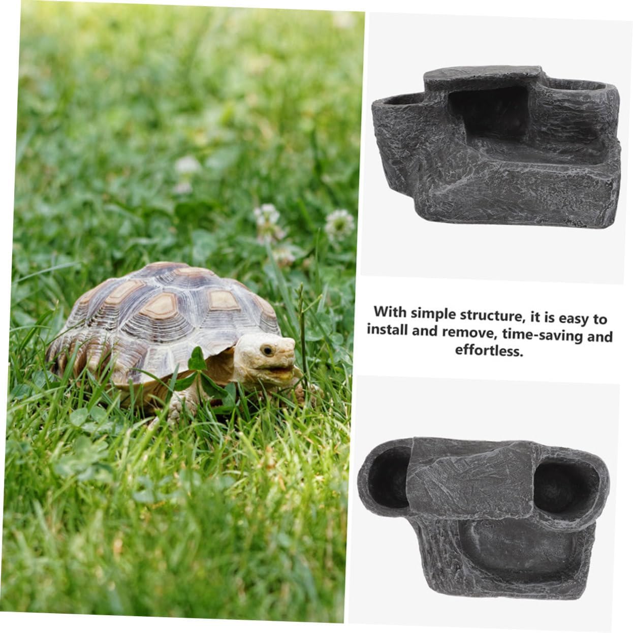 Turtle Basking Platform Resin Tortoise Rock for Aquatic Turtles Easy Climbing Area for Exercise and Sunbathing Aquarium Decoration and Habitat Accessory