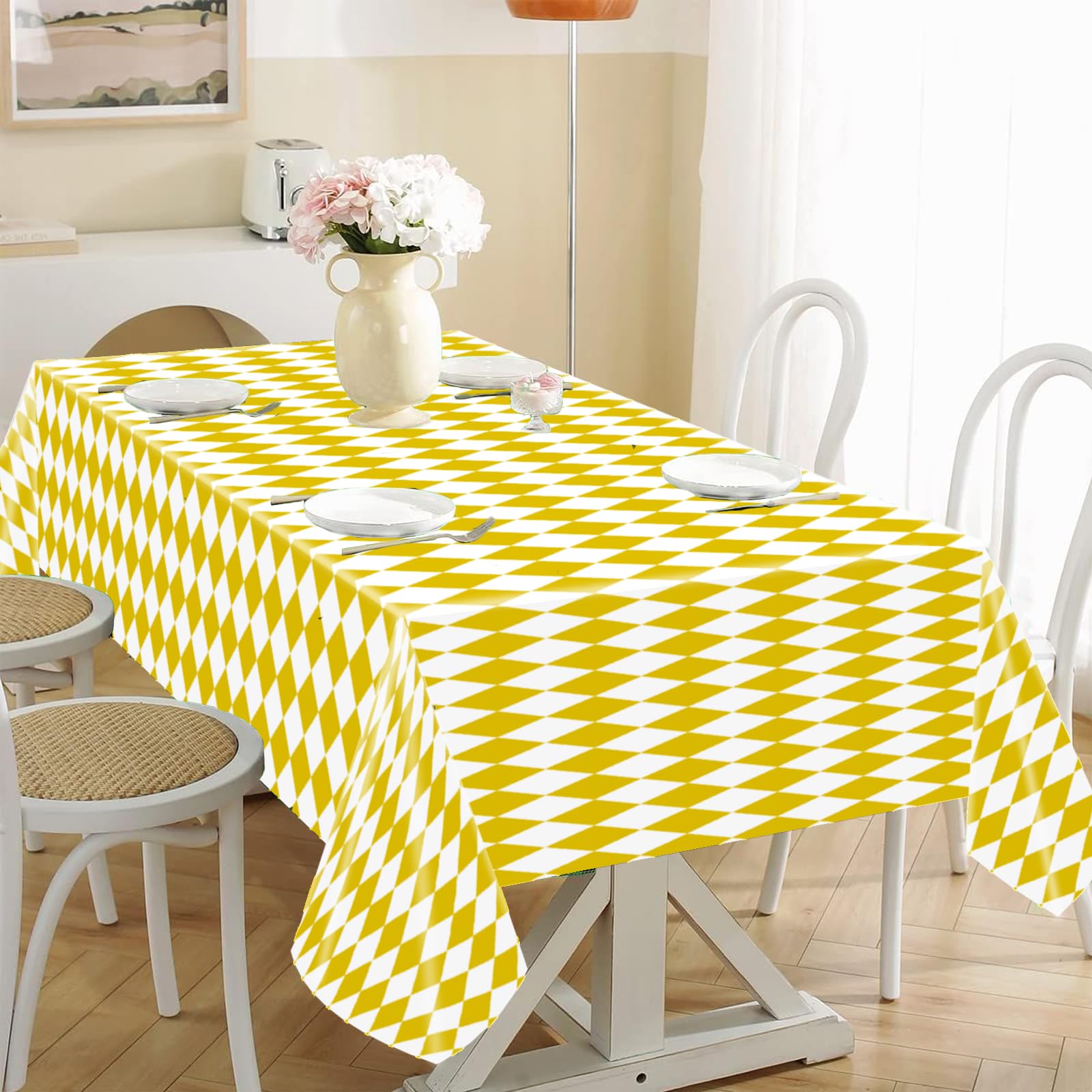 6 Tovaglie USa E Getta Quadretti Rosso/Bianco - 137x274 Cm, Plastica Per Feste E BBQ - Foto 10