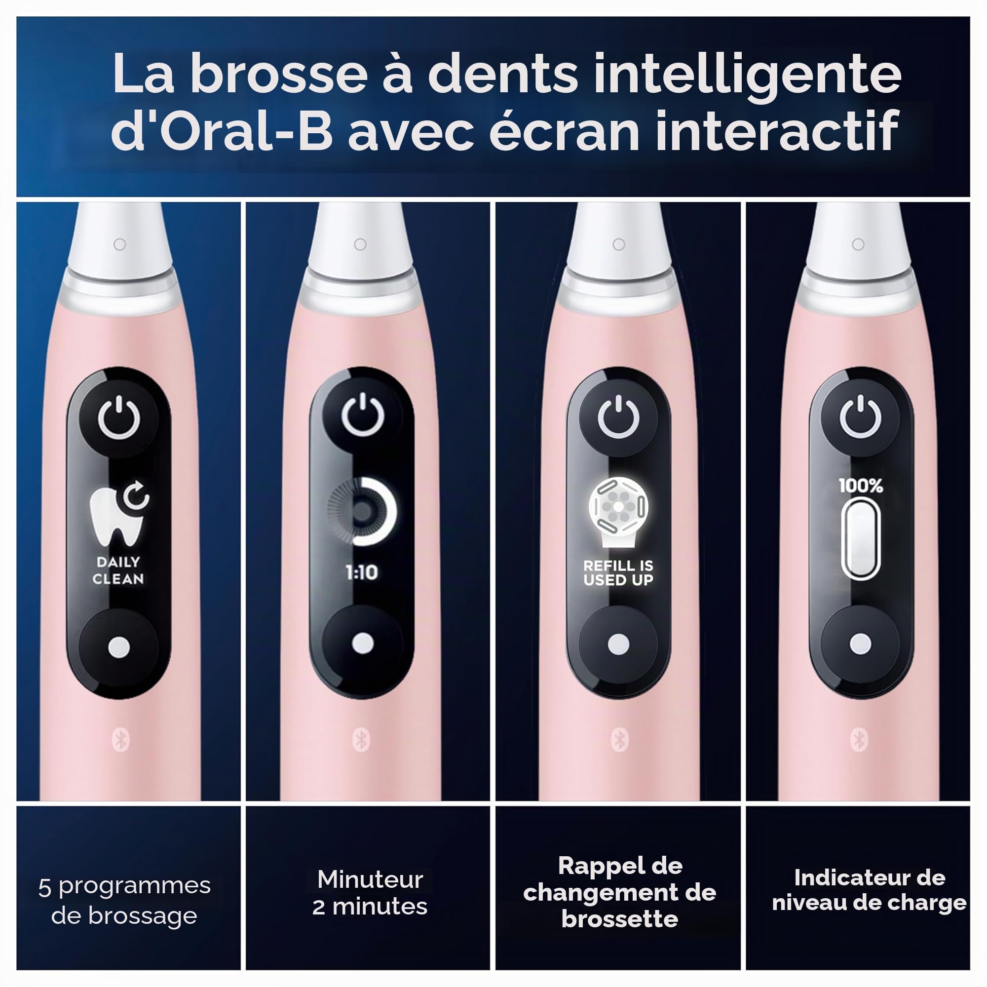 Oral-B iO 6 Sensitive Edition Brosse à dents Electric Toothbrush, Technologie magnétique, 2 brosses, 5 modes de brossage pour soins dentaires, affichage et étui de voyage, conçu par marron, sable rose