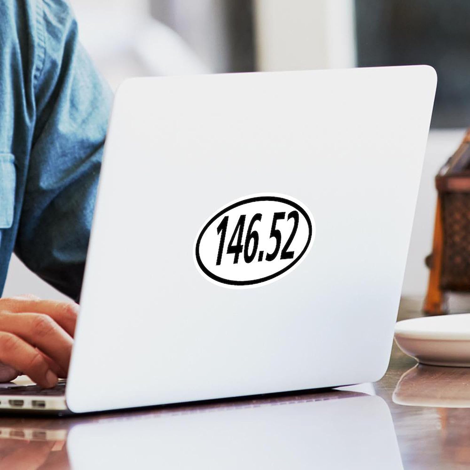 CafePress 146.52 Ham Radio 2 Meters Calling Oval Bumper Sticker Car Decal