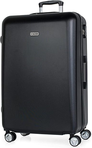 ITACA - Maleta de Viaje Rígida Grande XL Trolley 76 cm de abs Texturizado.  Ligera. Gran Capacidad. Mango Asas 4 Ruedas Candado. Estudiantes. T58070,  Color Negro : ITACA: Amazon.es: Equipaje