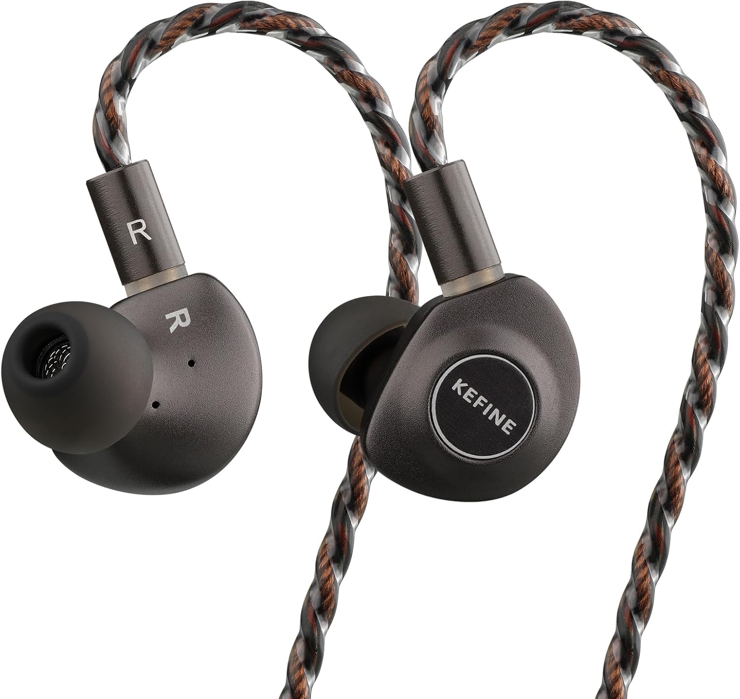 Delci 10mm DLC+PU Dynamic Driver in-Ear Monitors, Hi-Fi Wired Earphones with Interchangeable Tuning Nozzles, CNC Aluminum Wired Earphones, Detachable Hybrid 164-Core Silver-Plated Cabl (3.5mm)