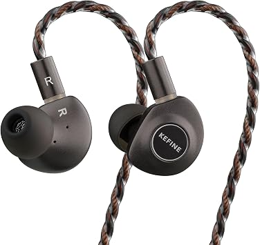 Delci 10mm DLC+PU Dynamic Driver in-Ear Monitors, Hi-Fi Wired Earphones with Interchangeable Tuning Nozzles, CNC Aluminum Wired Earphones, Detachable Hybrid 164-Core Silver-Plated Cabl 3.5mm