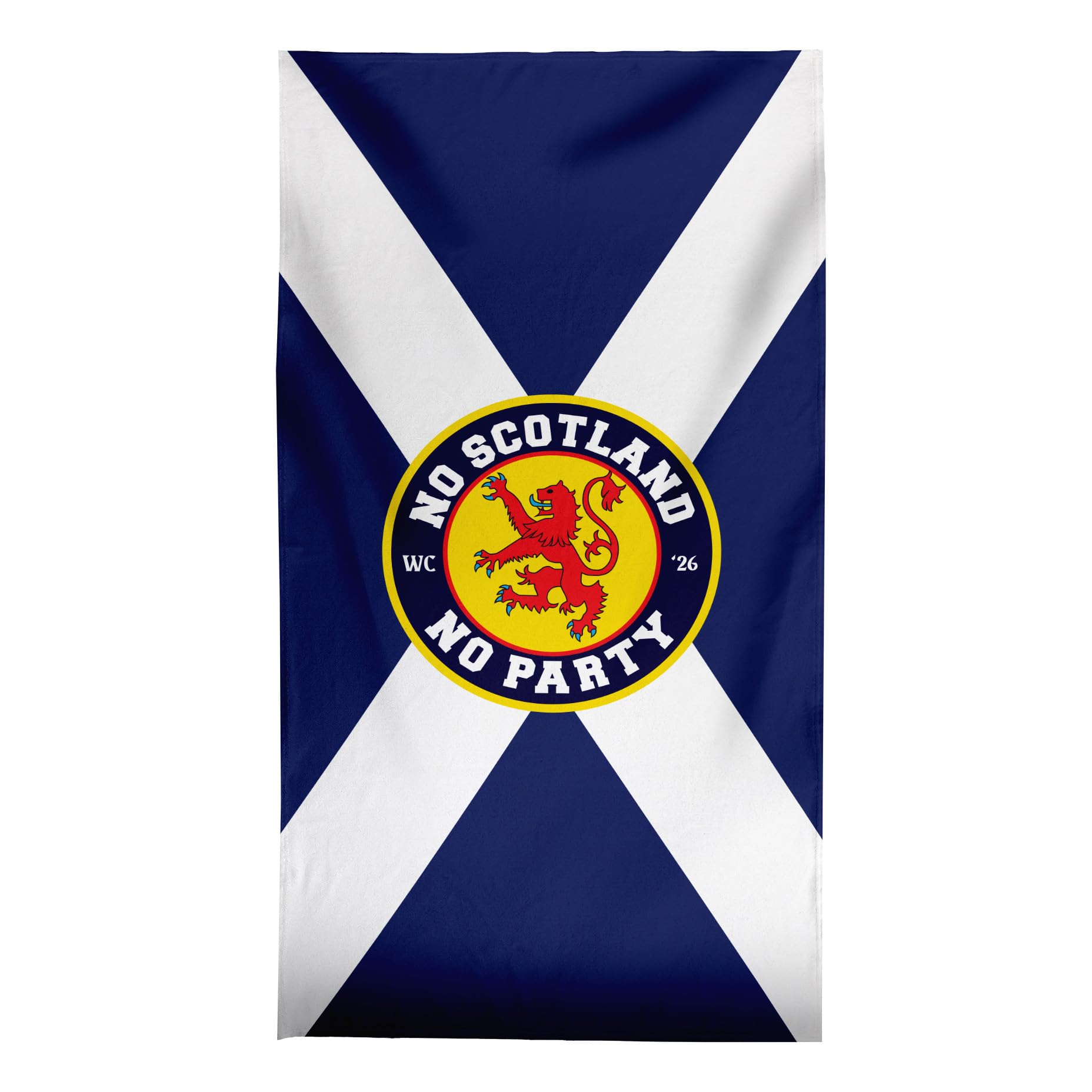 British Made Gifts Multicoloured Wc 2026 - No Scotland No Party Saltire - Lightweight Microfibre Beach Towel - 150Cm X 75Cm