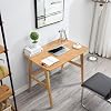 Nnewvante Writing Computer Desk 31.5 Bamboo Home Office Table with Large Drawer, Modern Furniture Simple Study Makeup Workstation
