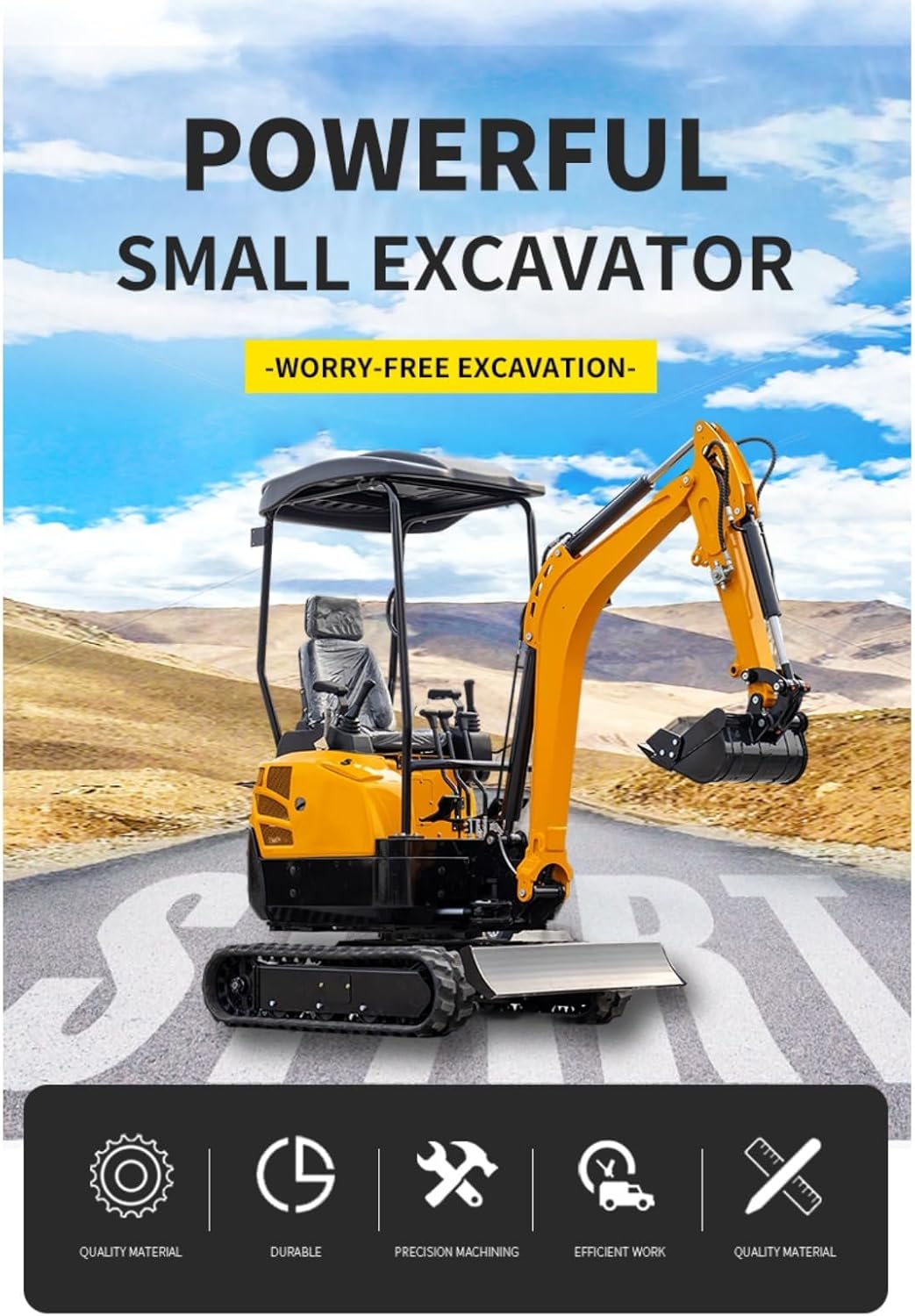 Mini Excavator Construction Grade – 1–3 Ton Hydraulic Digger for Municipal & DIY Projects