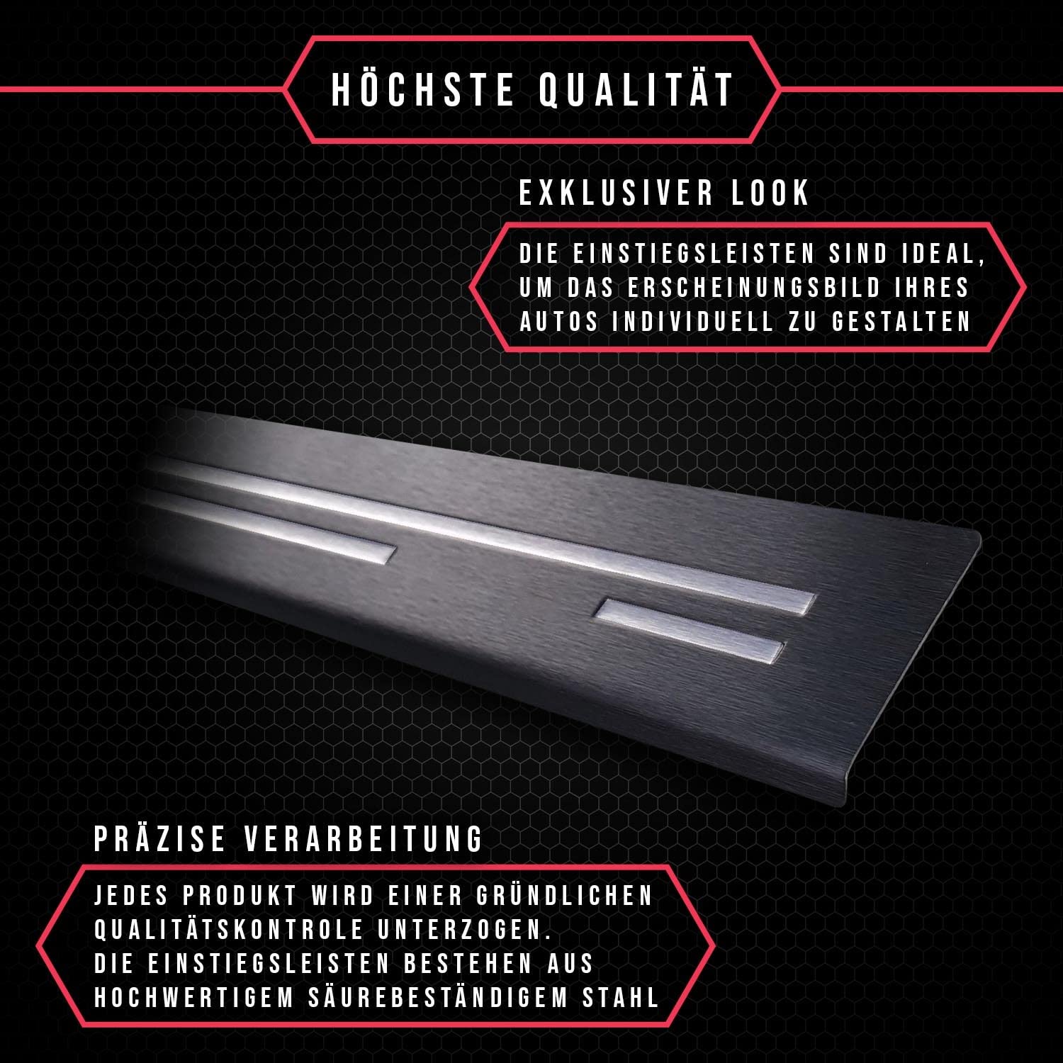 Ribetes para puertas de coche, protectores de bordes de acero inoxidable, autoadhesivos, con cinta adhesiva, para puertas interiores y puertas, color negro y plateado