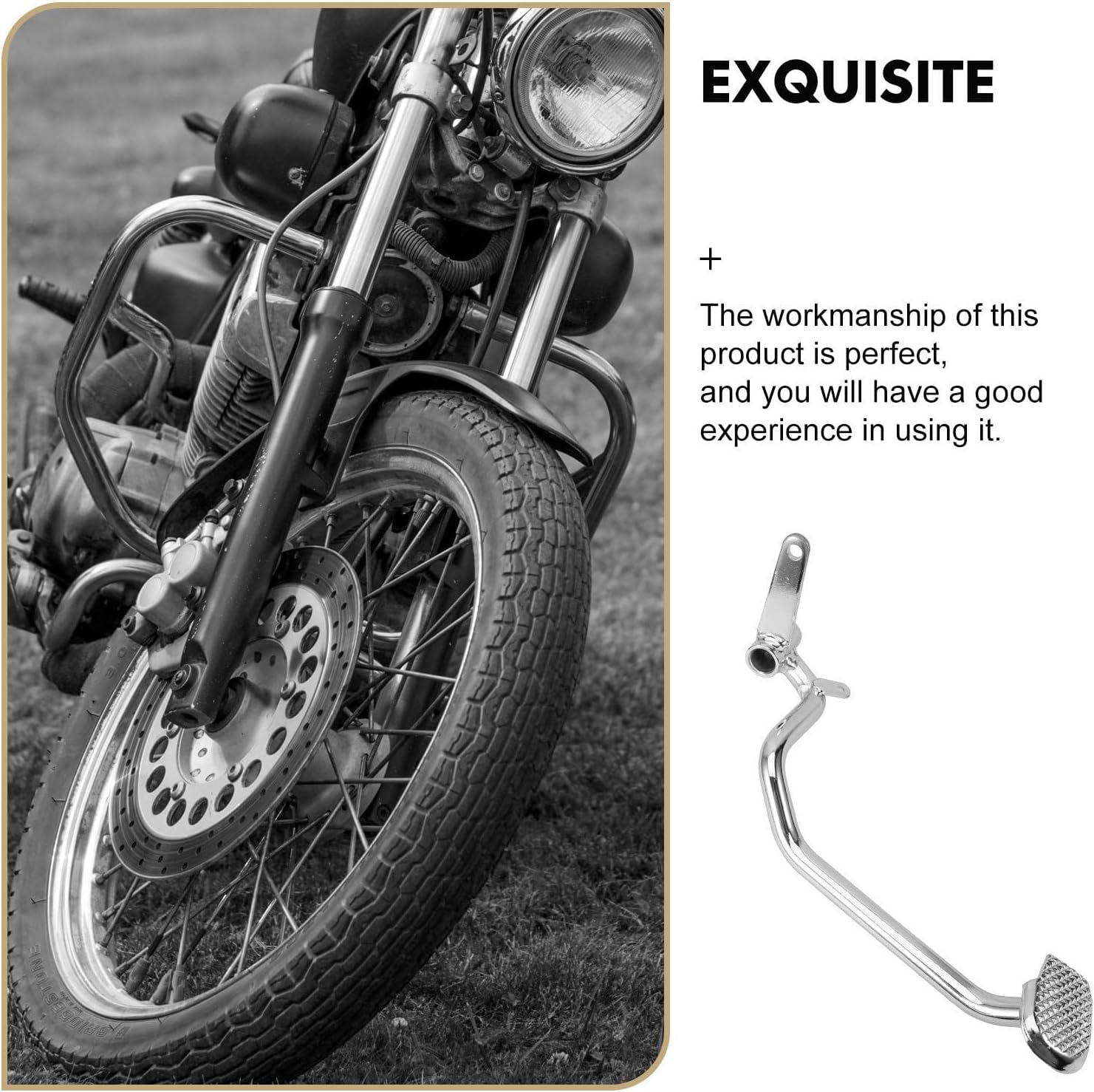 Rear Brake Foot Pedal Lever for Motorcycle, Silver Steel Construction, Compatible with Most Motorcycles, Enhances Driving Safety, Sturdy Replacement Brake Pedal for Men Riders