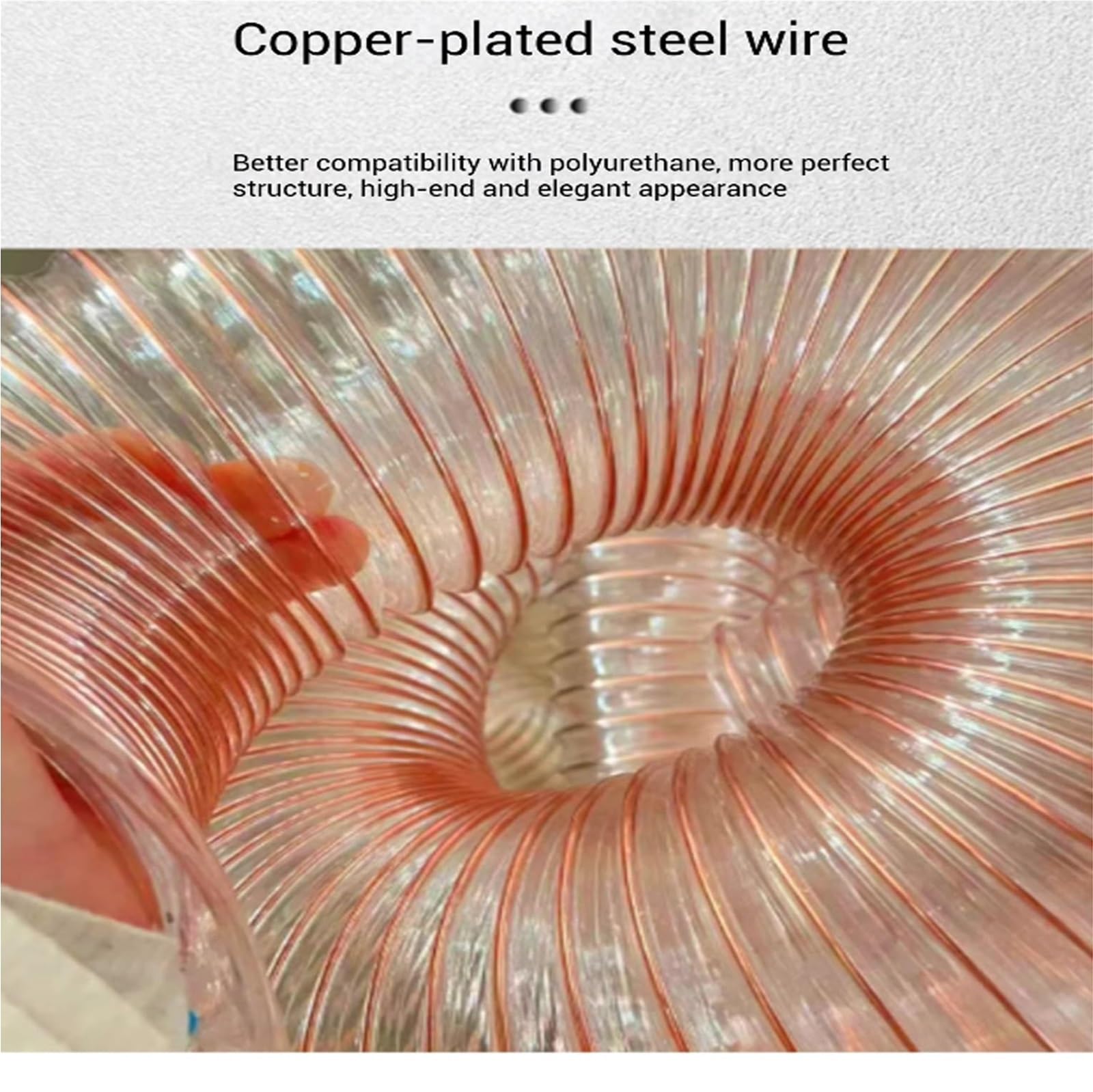 Générique Tuyau de Ventilation Flexible en polyuréthane (PU), épaisseur de paroi 0,93 mm, utilisable comme aspirateur Industriel, de 40 °C à +90 °C(90mm)