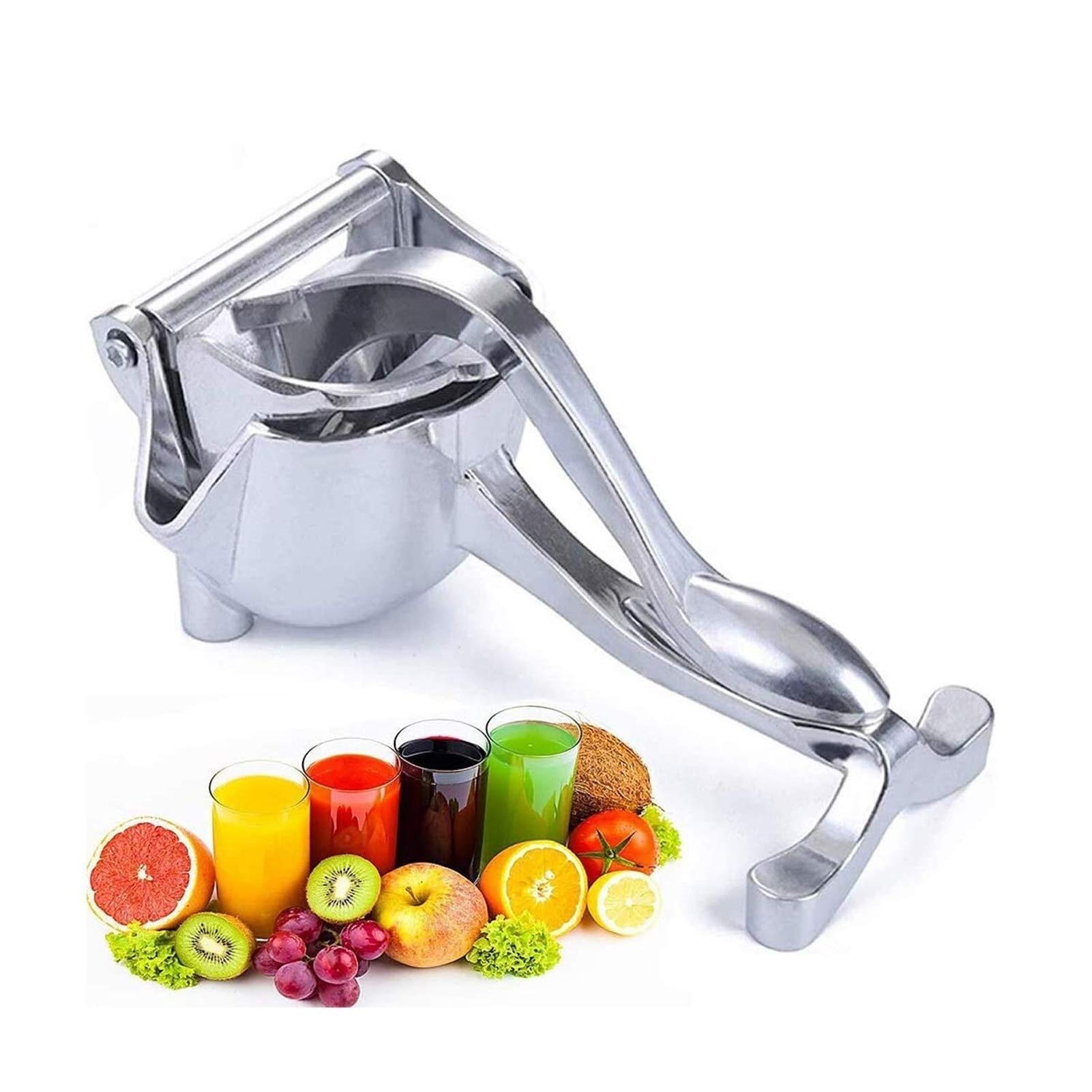 Manuelles Entsafter Hand Squeezer Handheld Heavy Duty Press Citrus Juicer Zitrone Lime Orange Apfelsaft Limonade Cocktailsaft (Color : Bright Silver)