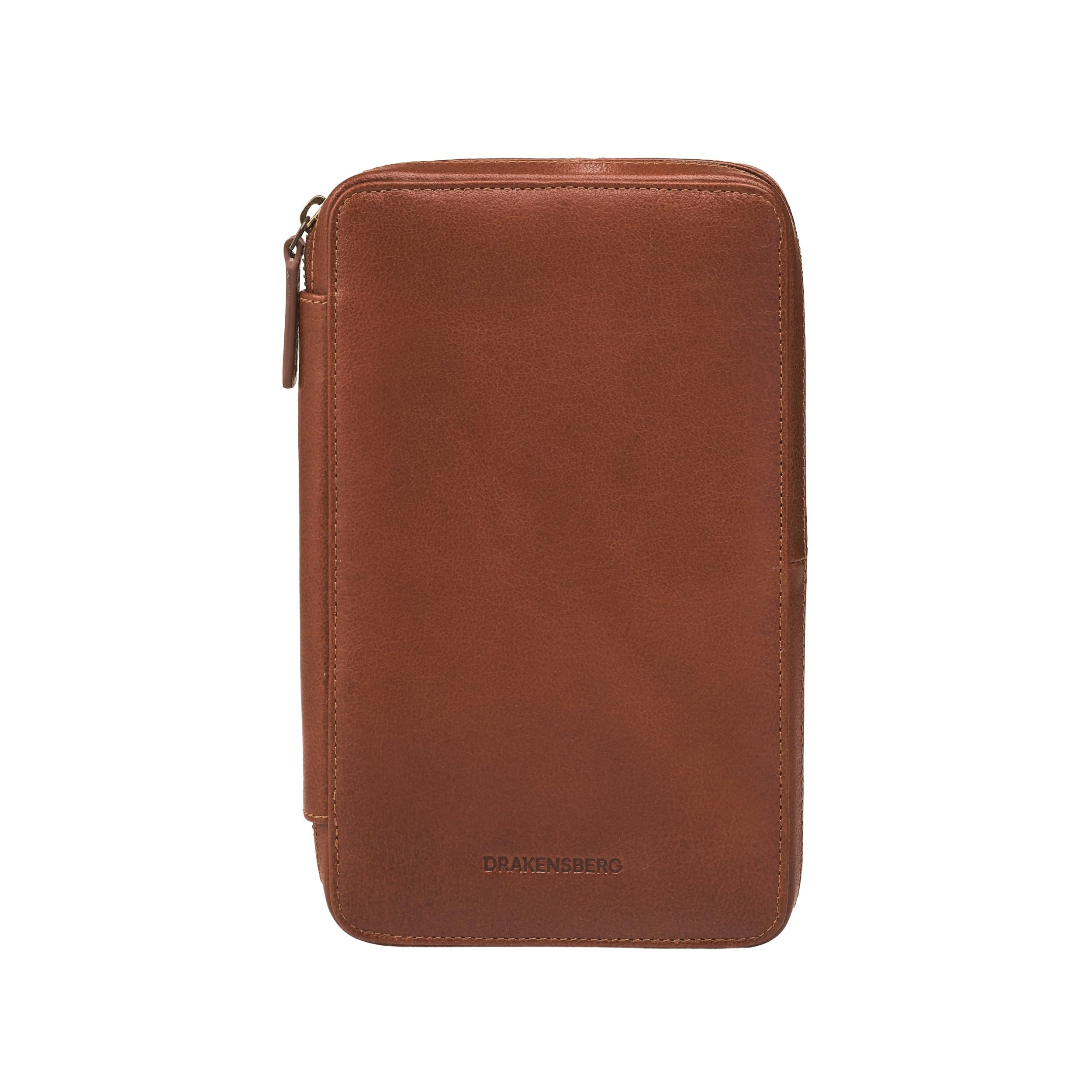 DRAKENSBERG Kate DR00318 - Organizer da viaggio universale per Kindle e lettori di eBook fino a 7", realizzato a mano, in pelle di bufalo, retro vintage, marrone Avana