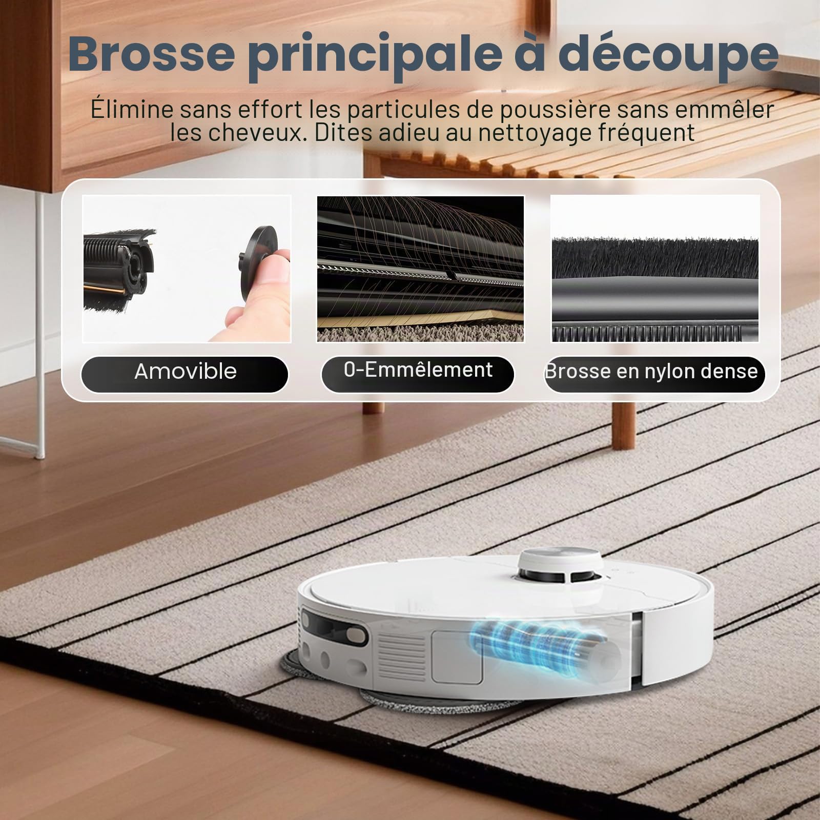 Lot de 24 accessoires pour robot aspirateur Dreame L10s Pro Ultra Heat / L10s Ultra Gen 2 / X30 Ultra & MOVA E30 Ultra, 1 brosse principale, 6 sacs à poussière, 6 tampons de nettoyage, 4 filtres, 6
