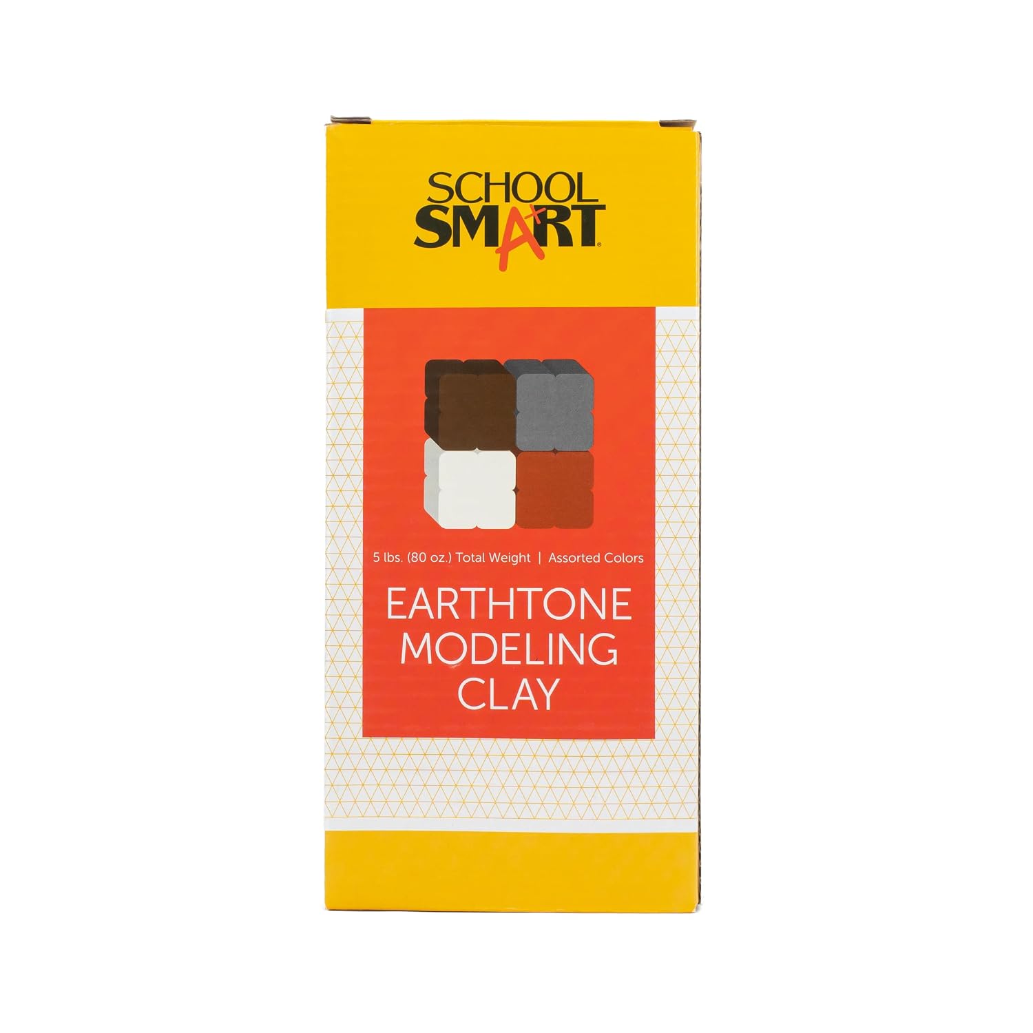 School Smart Modeling Clay for School and Home Use, Permanently Soft Design, 5 Pounds, Assorted Earthtone Colors