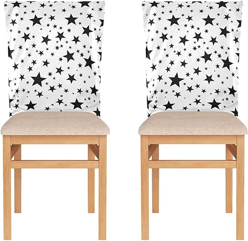 Miniatura 2 de Black and White Stars Decorative Chairs Covers for Wedding Banquets Anti-Dust Parson Chair Covers protectores para sillas de comedor Set of 6