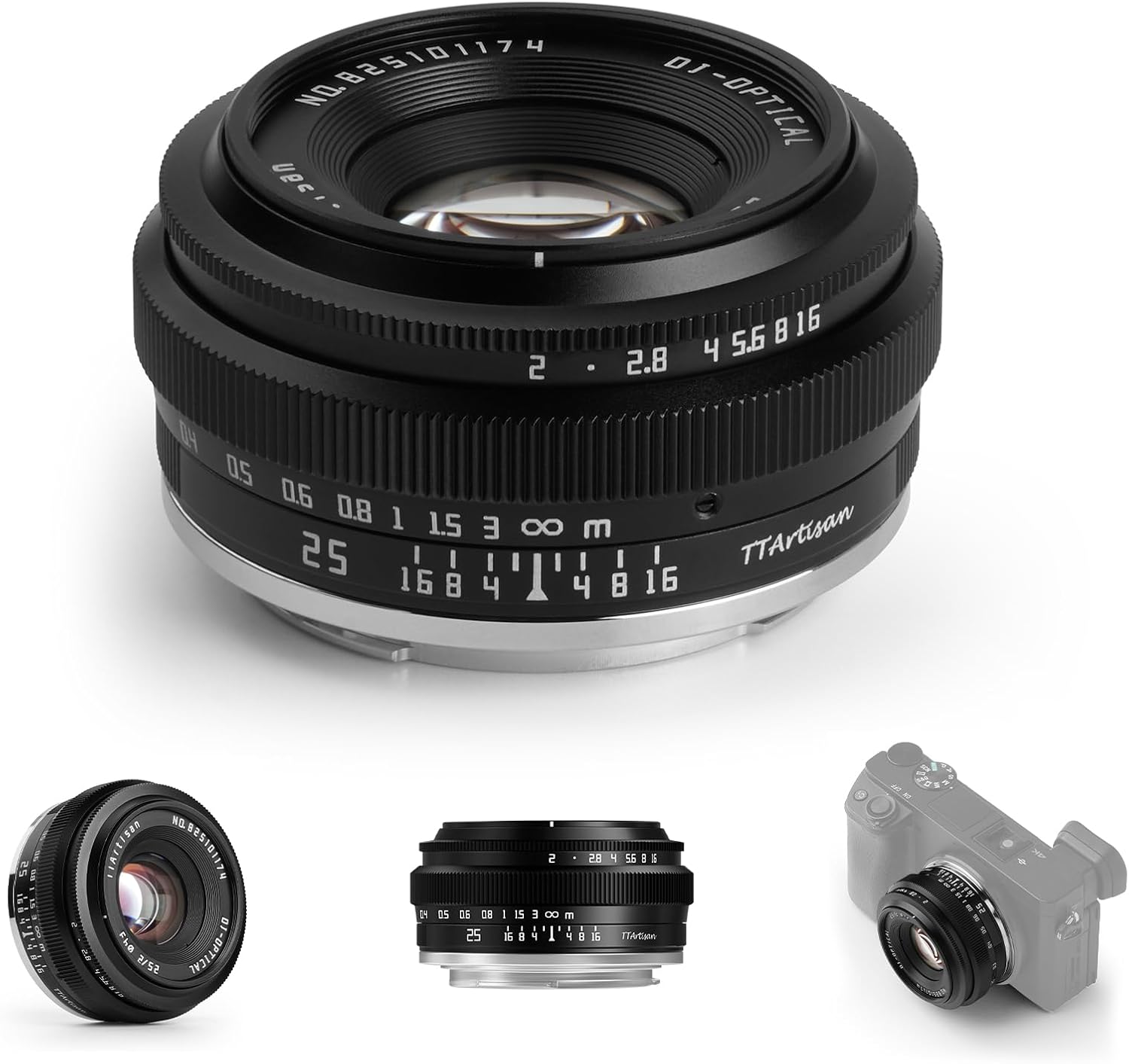 TTArtisan 25mm F2 E-Mount APS-C Compact Lens,Wide-Angle MF Large Aperture Mirrorless Lenses for Sony (ZV-E10, A6100, A6400, A7V, A7CII) for Daily Photography