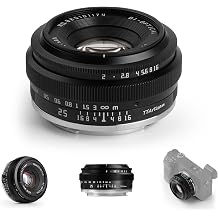 TTArtisan 25mm F2 E-Mount APS-C Pancake Lens,Wide-Angle MF Large Aperture Mirrorless Lenses for Sony ZV-E10, A6100, A6400, A7V, A7CII for Daily Photography
