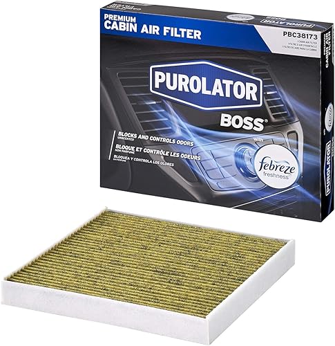 Purolator PBC38173 PurolatorBOSS - Filtro de aire de cabina automotriz con Febreze y carbón activado, compartimiento de pasajeros de coche y camión,