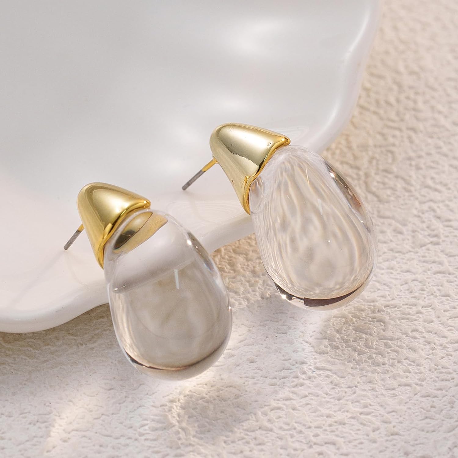 Clear Earrings Transparent Teardrop Earring Clear Acrylic Drop Earrings Resin Jewelry - Image 5