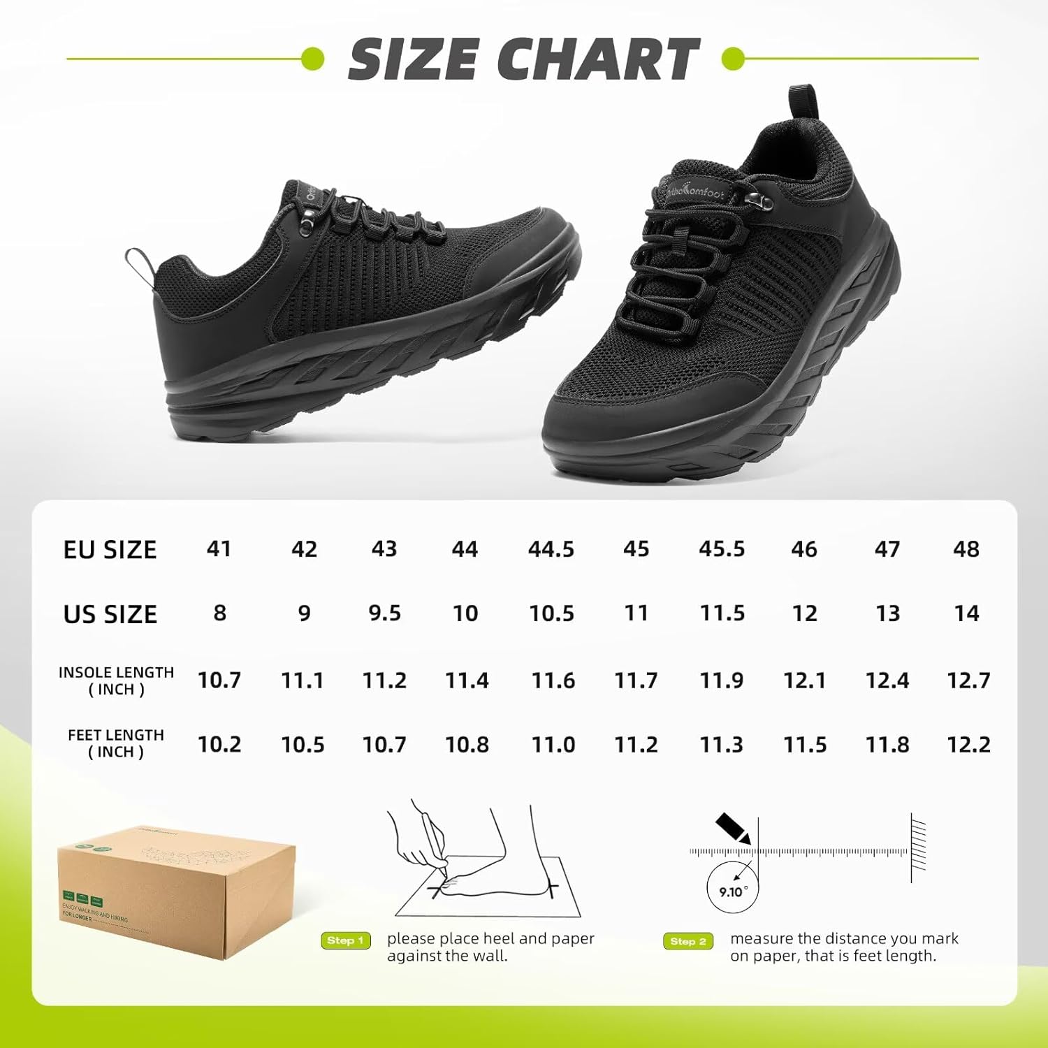 OrthoComfoot Men's Orthopedic Comfortable Diabetic Wide Shoes: Wide Toe Box Arch Support Plantar Fasciitis Sports Sneakers,Fashion Casual Hammer Toes Shoes for Foot and Heel Pain Relief - Image 9