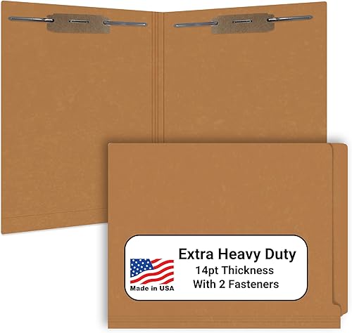 Carpetas de archivos marrones, material médico, carpeta con pestaña final reforzada tamaño carta con cierre de 2 pulgadas en el interior frontal y