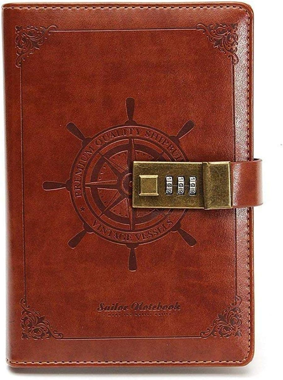 SCIENISH Business Premium Leather Diary with Coded Lock