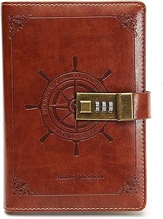 SCIENISH Business Premium Leather Diary with Coded Lock