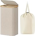 Lifewit 100L Laundry Basket with Lid, Clothes Hampers for Laundry with Bamboo Handles and A Removable Bag, Large Foldable Laundry Hamper for Bedroom, Bathroom, Dorm, Laundry Room, Beige