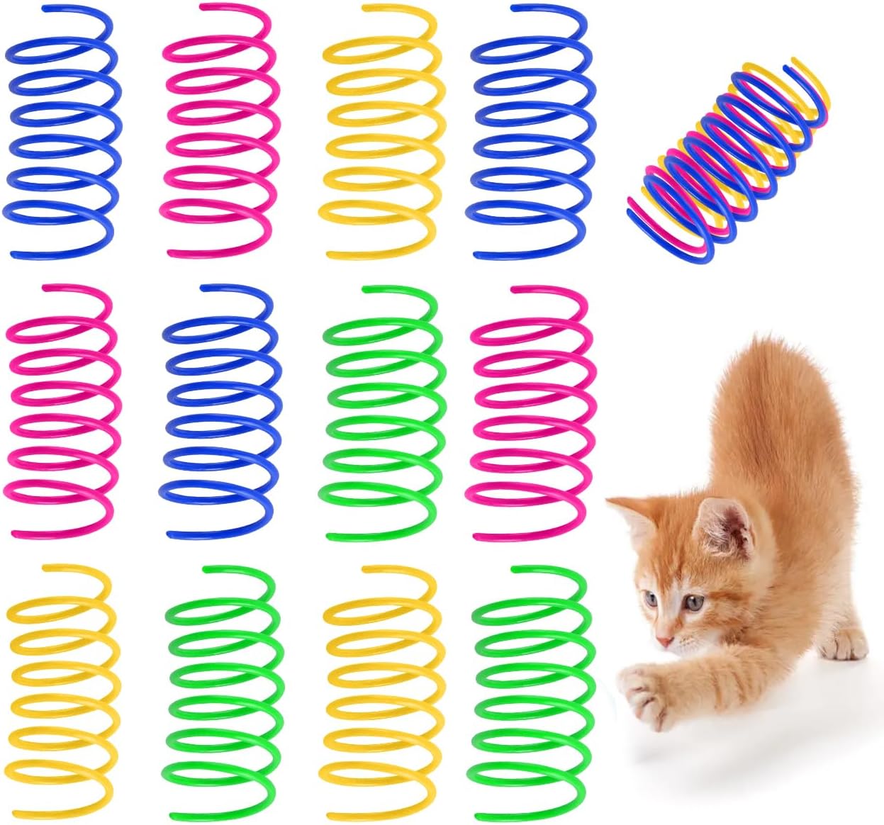 Kit de 130 resortes de plástico para gatos miniatura 1