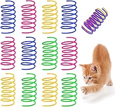 130 Pack Cat Spring Toy, Colorful Interactive Cat Toy Plastic Coil Spiral Springs for Indoor Cats Kitten Swatting, Biting, Hunting